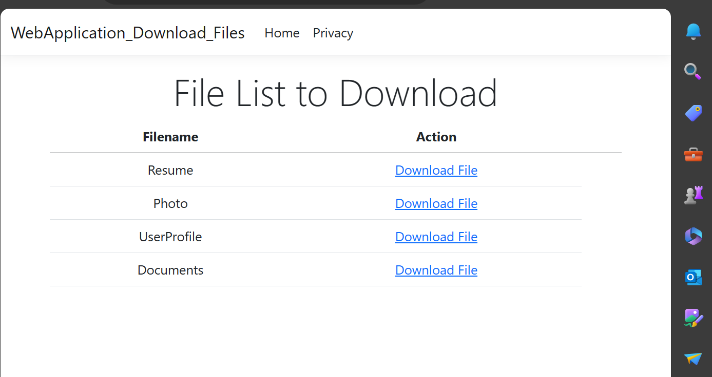 How to download files using ASP.NET Core MVC